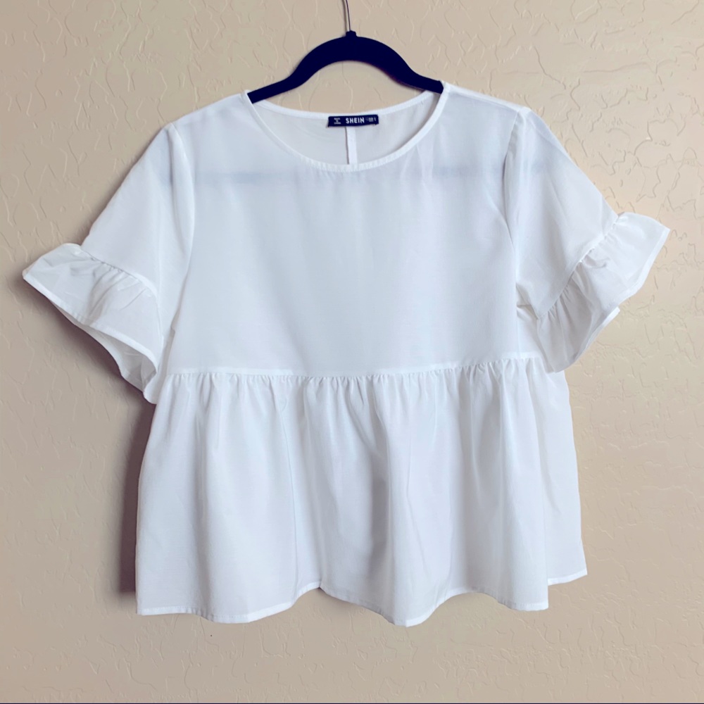 SHEIN white peplum top